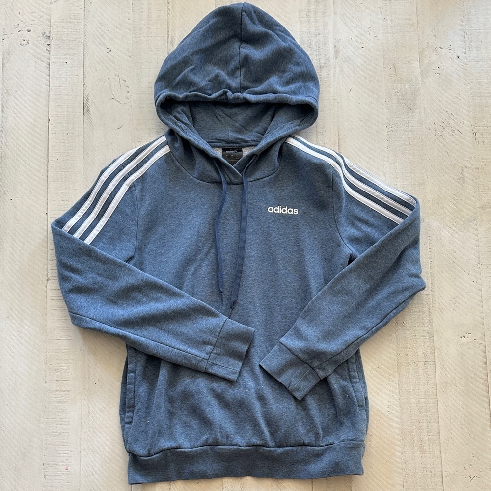 Adidas Blue Hoodie with White Accents